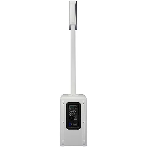 QSC KC12 Active 3-Way Column Speaker Pair With Denon Prime 4+ Standalone DJ Controller & Cables, White