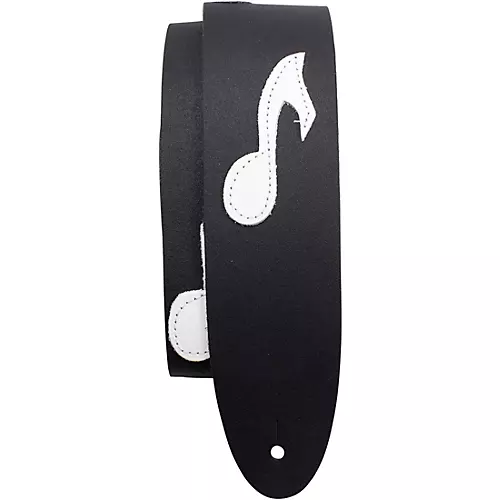Perri's Music Notes Leather Guitar Strap Black 2.5 in.