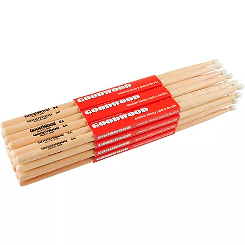Goodwood Hickory Drum Sticks 12-Pack Fusion Wood