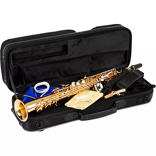Allora ASPS-450 Vienna Series Straight Soprano Sax Black Nickel Body Silver Keys