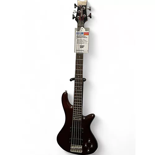 Used Schecter Guitar Research Stiletto Studio 5 String Natural Electric Bass Guitar Natural
