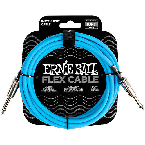 Ernie Ball Flex Straight to Straight Instrument Cable 20 ft. Blue