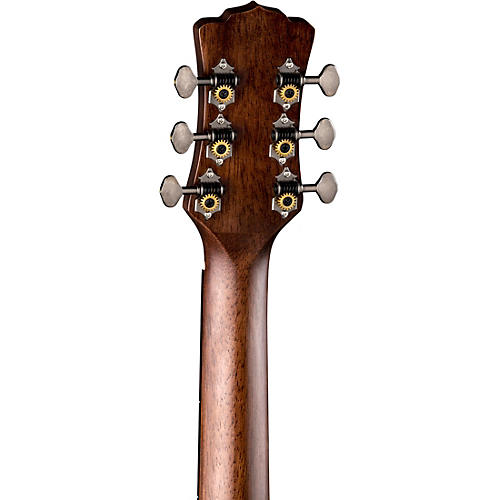 Luna Art Vintage Folk Solid Top Left-Handed Acoustic Guitar Distressed Vintage Brownburst