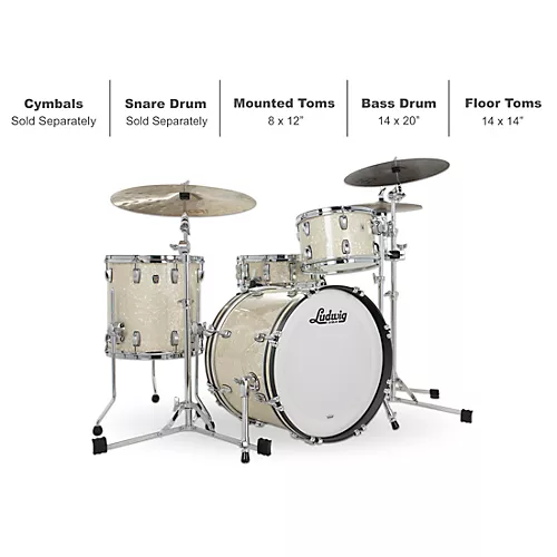 Ludwig Classic Oak 3-Piece Downbeat Shell Pack With 20