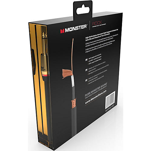 Monster Cable Prolink Rock Pro Audio Instrument Cable, Right Angle to Straight 12 ft. Black