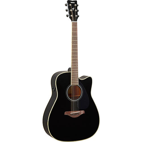 Yamaha FGC-TA TransAcoustic Dreadnought Cutaway Acoustic-Electric Guitar Black