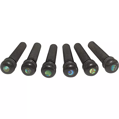 Taylor Ebony Bridge Pins Set of 6 Abalone