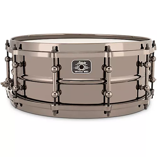 Ludwig Universal Series Black Brass Snare Drum with Black Nickel Die-Cast Hoops 14 x 6.5 in.