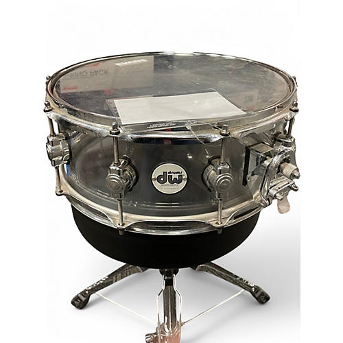 Used DW 14X5.5 Design Series Acrylic Snare Clear Drum Clear 211