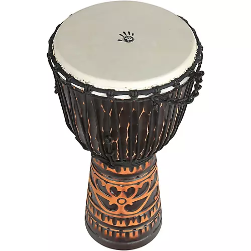 X8 Drums Deep Carve Antique Chocolate Djembe Drum 12 in.