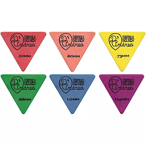 D'Andrea Shell Celluloid 355 Triangle Picks - One Dozen Purple 1.14 mm