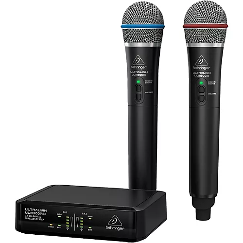 Behringer ULM302MIC High-Performance 2.4 GHz Digital Wireless System with 2 Handheld Microphones