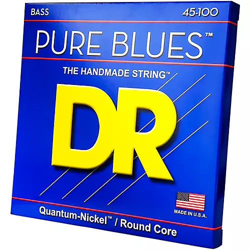 DR Strings PURE BLUES Medium-Lite 4-String Bass Strings (45-100)