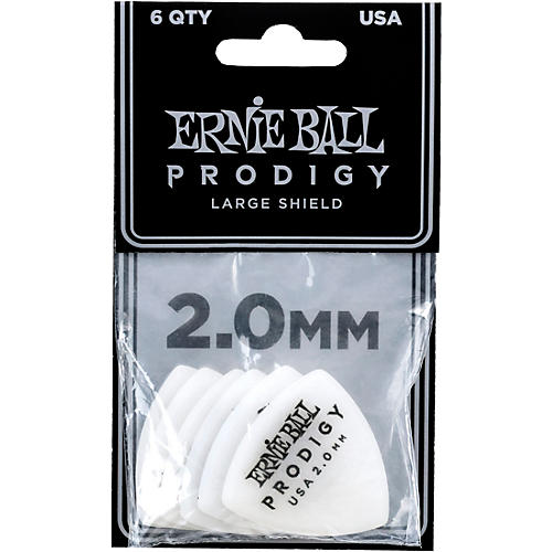 Ernie Ball Large Shield Prodigy Picks, 6-Pack 2.0 mm 6 Pack