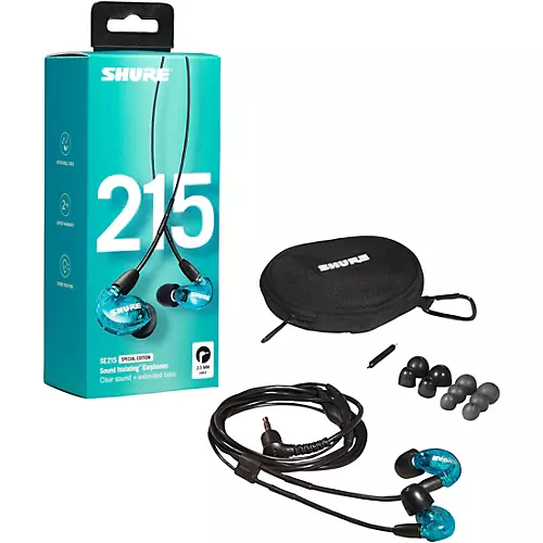 Shure MV7-S USB Microphone and SE215 Earphones Content Creator Bundle Clear