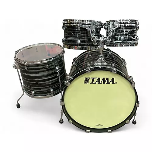 Used TAMA 4 Piece Starclassic Limited-Edition Bubinga Birch Oyster Black Drum Kit Oyster Black