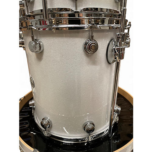 Used DW 4 Piece Collector's Series White Sparkle Drum Kit White Sparkle