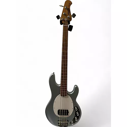 Used Sterling By Music Man STINGRAY Silver Electric Bass Guitar Silver