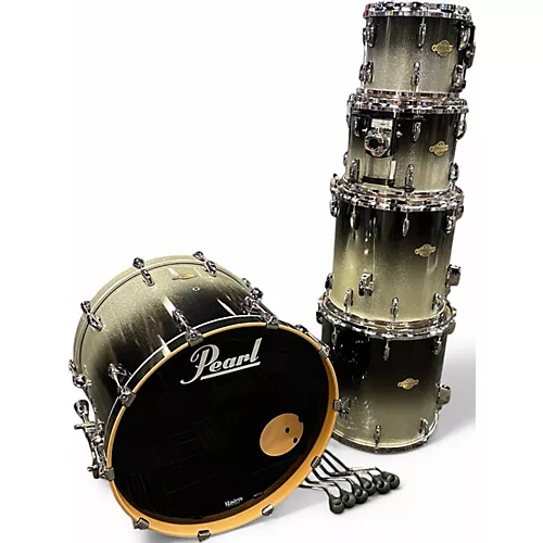 Used Pearl 5 Piece Masters SST All Maple Shell Black Sparkle Fade Drum Kit Black Sparkle Fade