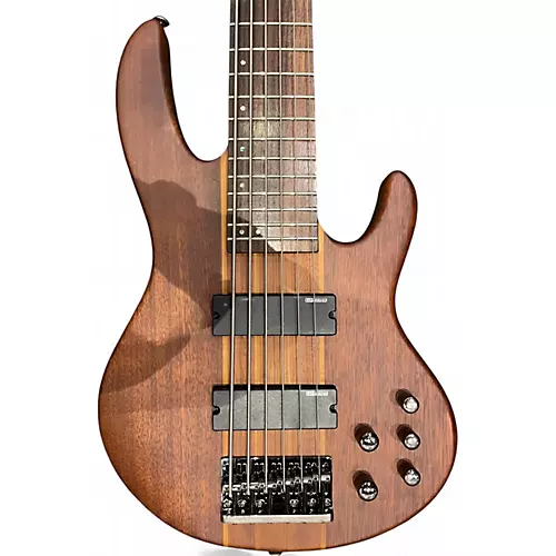 Used ESP LTD D6 6 String NATURAL SATIN RED Electric Bass Guitar NATURAL SATIN RED