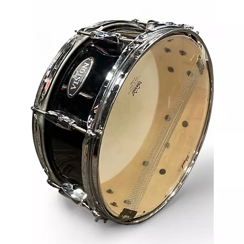 Used Pearl 5.5X14 Vision Series Snare Black and Silver Drum Black and Silver 10