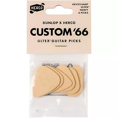 Dunlop x Herco Custom '66 Ultex Cream Guitar Picks Heavy 36 Pack