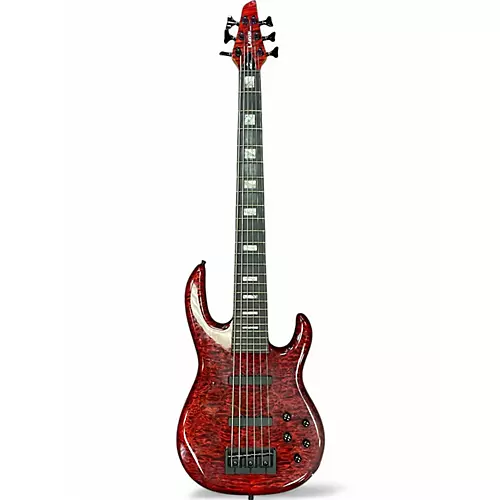 Used Carvin LB76 RED QUILT Electric Bass Guitar RED QUILT