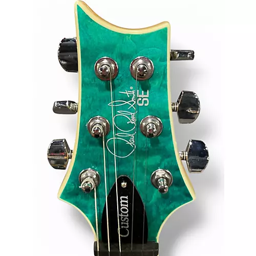 Used PRS SE Custom 24 Quilt Aqua Solid Body Electric Guitar Aqua