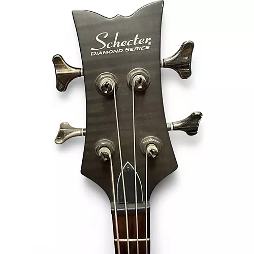 Used Schecter Guitar Research stiletto studio 4 see thru black satin Electric Bass Guitar see thru black satin