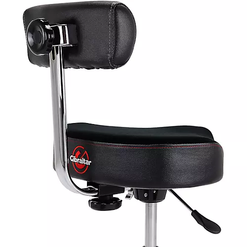 Gibraltar Hydraulic 16 in. Cordura Saddle Drum Throne with Backrest