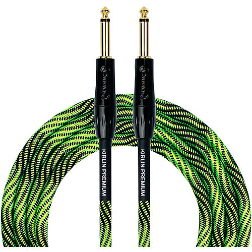 Kirlin IWB Black/Green Woven Instrument Cable 1/4