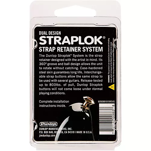 Dunlop Dual-Design Straplok System Black Chrome