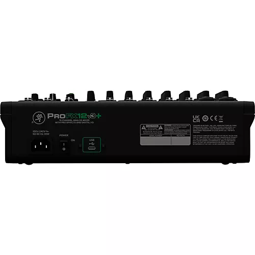 Mackie ProFX12v3+ 12-Channel Analog Mixer With Enhanced FX, USB Recording Modes and Bluetooth