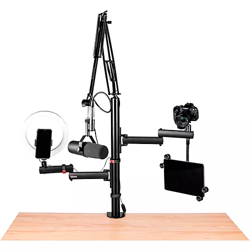 Gator Frameworks ID Series All-In-One Content Creator Tree with Light, Mic & Camera Attachments