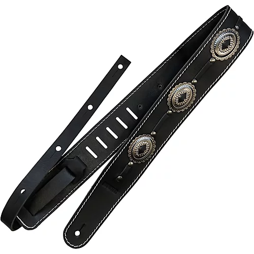 RICHTER Raw II Concho Guitar Strap Silver