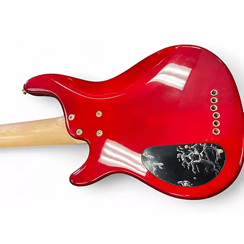 Used Aio WOLF KTB-6 Red Electric Bass Guitar Red