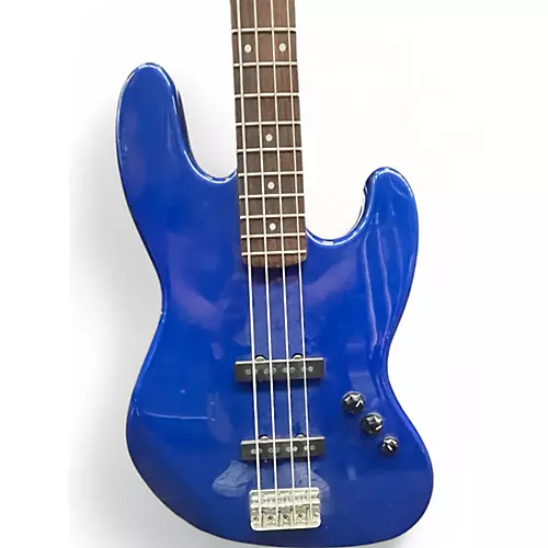 Used Squier Jazz Bass Standard Series Metallic Blue Electric Bass Guitar Metallic Blue