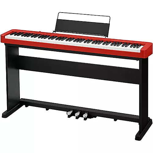 Casio CDP-S160 Digital Piano With Matching CS-470P Stand and Triple Pedal Red