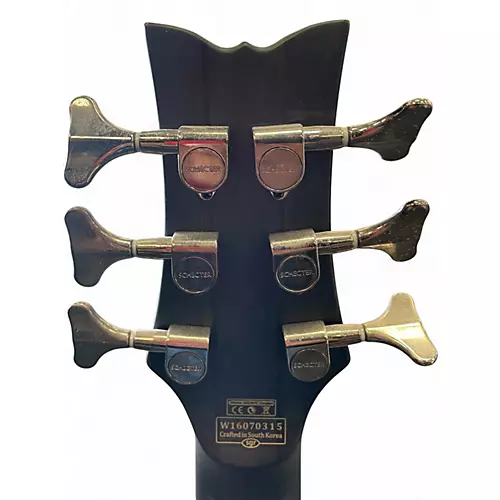 Used Schecter Guitar Research Stiletto Studio 6 String Black Electric Bass Guitar Black