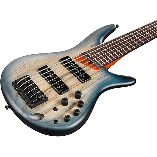 Ibanez SR606E 6-String Electric Bass Guitar Cosmic Blue Starburst Flat