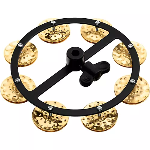 MEINL Headliner Series Hand Hammered Brass Jingles Hi-Hat Tambourine Single Row