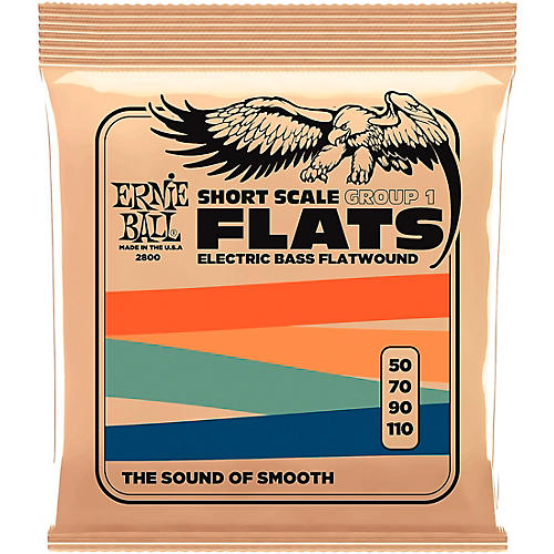 Ernie Ball P02800 Short Scale Flatwound Group 1 Electric Bass Strings 50 - 110