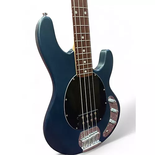 Used Sterling by Music Man Ray4 trans blue satin Electric Bass Guitar trans blue satin