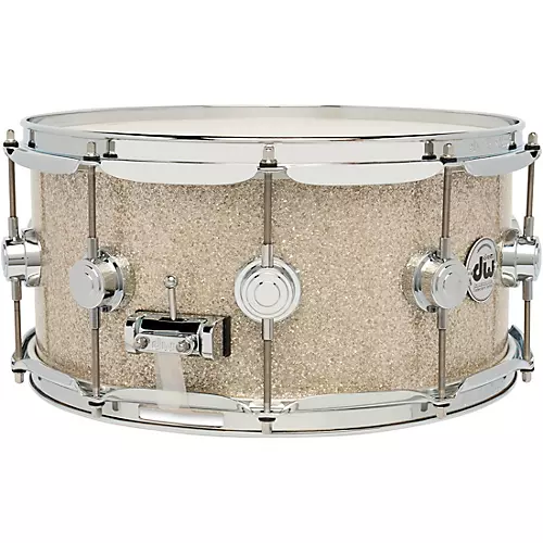 DW Collector's SSC Maple Finish Ply Snare Drum 14 x 6.5 in. White Glass Contrail Finish Ply
