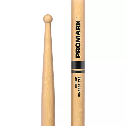 Promark Finesse 718 Hickory Small Round Wood Tip Drum Sticks Wood