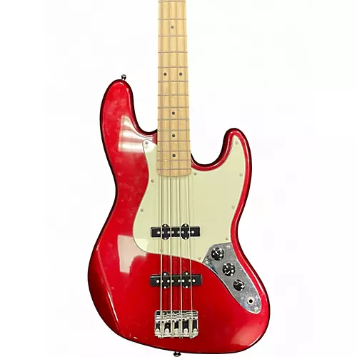 Used Squier Affinity Jazz Bass Chrome Red Metallic Electric Bass Guitar Chrome Red Metallic