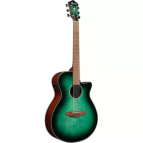 Ibanez AEG70 Flamed Maple Top Grand Concert Acoustic-Electric Guitar Pack Emerald Burst
