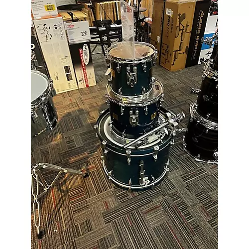 Used Yamaha 3 Piece MAPLE CUSTOM ABSOLUTE SEA BLUE Drum Kit SEA BLUE