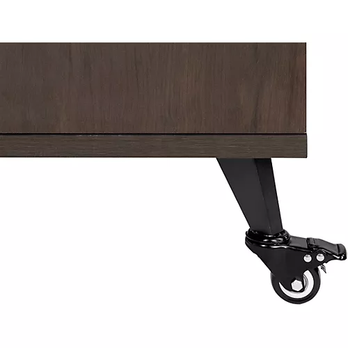 Gator GFW-ELITESIDECAR Elite Furniture Series Rolling Rack Sidecar Cabinet with Configurable Rack Space & Shelving Dark Walnut