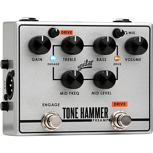 Aguilar Tone Hammer V2 Preamp Bass Effects Pedal Silver